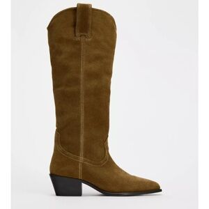 Zara Brown Suede Knee-High Women's Boots - Size 37 fits like a size 7.5 NWT